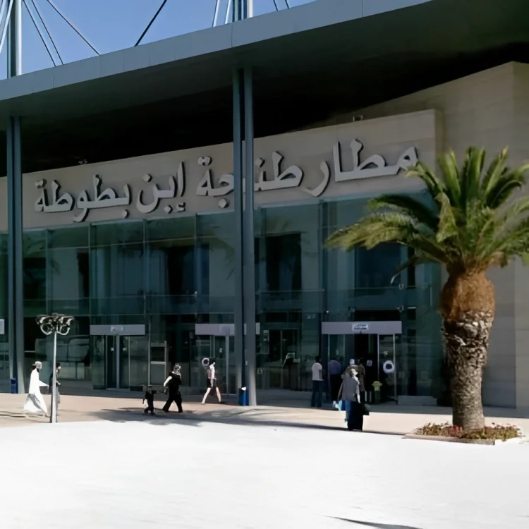 Airport Tanger 1 Exterior view of Airport Tanger, the main international airport serving the city of Tangier, Morocco.