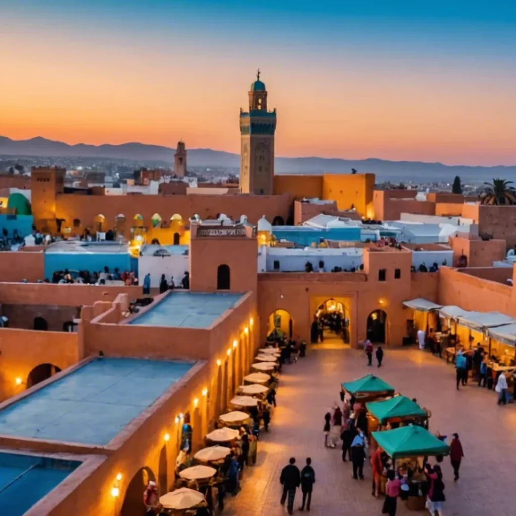 Enjoy Morocco Holiday Tour 3 An inviting spread of traditional Moroccan cuisine, showcasing a variety of vibrant dishes served in an authentic setting, illustrating Morocco's legendary hospitality.