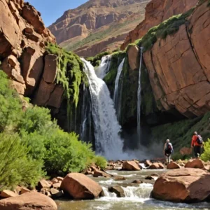 Ultimate Guide to Trekking in Morocco Atlas Mountains 7 Image capturing the serenity of hidden waterfalls and picturesque viewpoints, inviting exploration and discovery in nature's beauty.