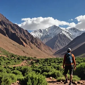 Ultimate Guide to Trekking in Morocco Atlas Mountains 3 A picturesque view of Toubkal National Park with lush green valleys and majestic mountains.