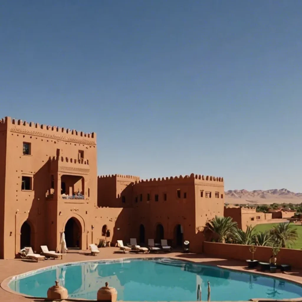 Exploring the Hidden Gems of Ouarzazate: A Complete Travel Guide 3 The Berbere Palace is a beautiful stone structure located in the town of Ouarzazate in Morocco. It is a prime example of Moorish architecture and is a popular tourist attraction.